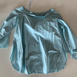 Blue Tibi Off Shoulder Blouse